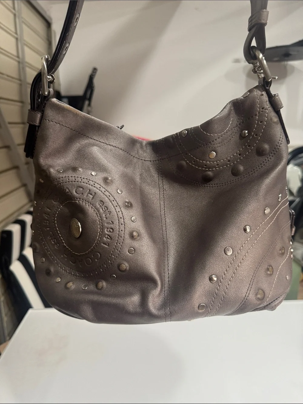 Coach | Bags | Coach Brown Leather Studded Hobo Bag | Poshmark Coach | Bags | Coach Brown Leather Studded Hobo Bag | Poshmark